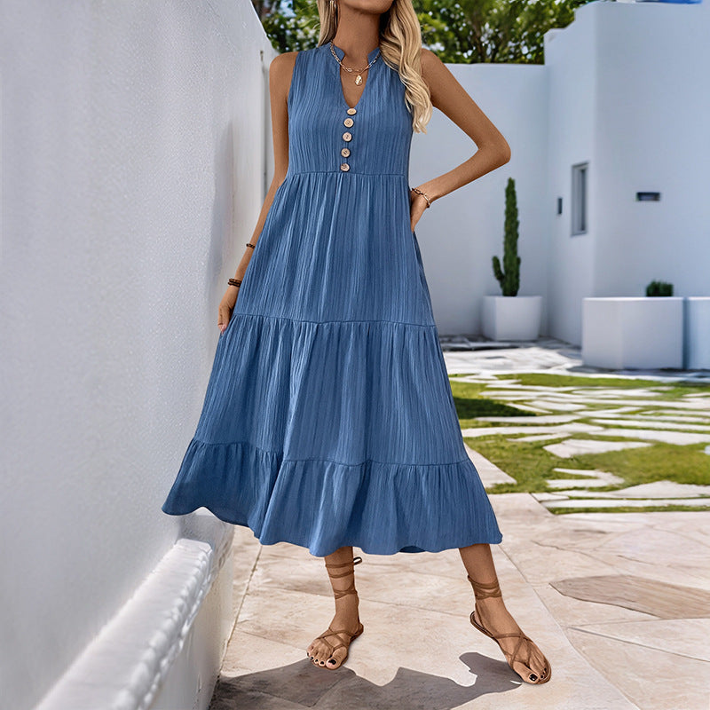 Joyce – Sleeveless Tiered Midi Dress